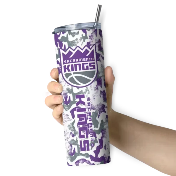 personalized sacramento kings claw marks purple white skinny tumbler premium grade.webp