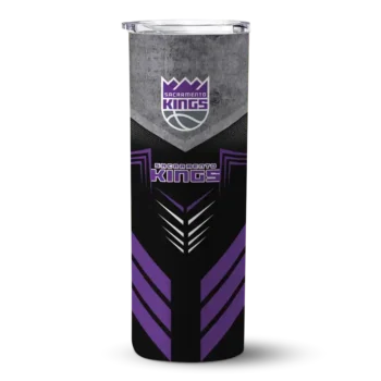 personalized sacramento kings hexagon honeycomb purple black skinny tumbler best selling.webp