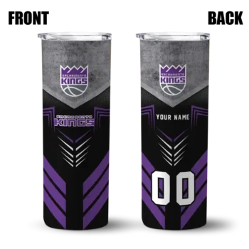 personalized sacramento kings hexagon honeycomb purple black skinny tumbler fashion forward.webp