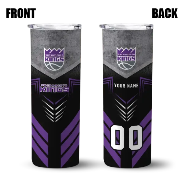 personalized sacramento kings hexagon honeycomb purple black skinny tumbler fashion forward.webp