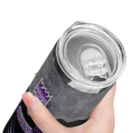 personalized sacramento kings hexagon honeycomb purple black skinny tumbler best selling 1.webp