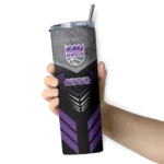 personalized sacramento kings hexagon honeycomb purple black skinny tumbler best selling 1.webp