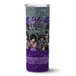 personalized sacramento kings kiss band grey skinny tumbler best selling.webp