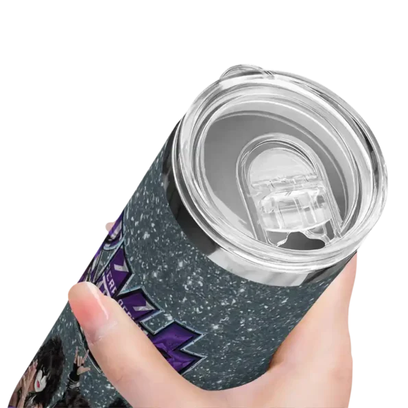 personalized sacramento kings kiss band grey skinny tumbler high quality.webp