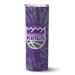 personalized sacramento kings metallic grid purple skinny tumbler best selling.webp