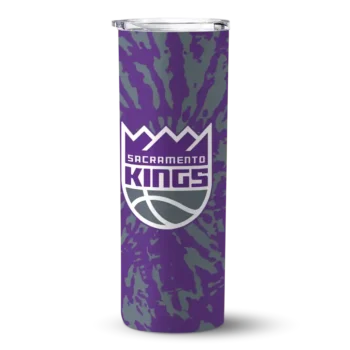 personalized sacramento kings metallic grid purple skinny tumbler best selling.webp