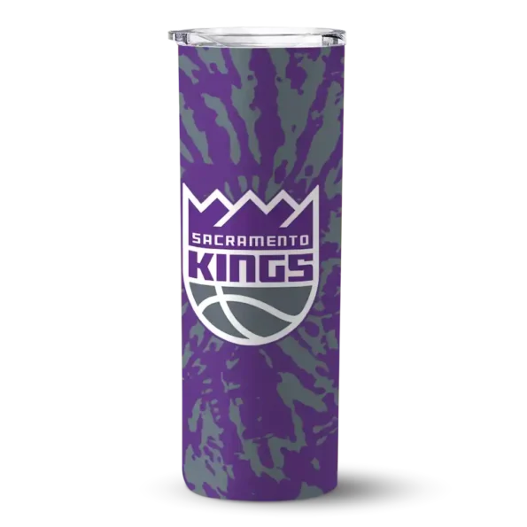 personalized sacramento kings metallic grid purple skinny tumbler best selling.webp