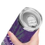 personalized sacramento kings metallic grid purple skinny tumbler best selling 1.webp
