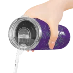 personalized sacramento kings metallic grid purple skinny tumbler best selling 1.webp