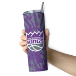 personalized sacramento kings metallic grid purple skinny tumbler best selling 1.webp