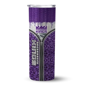 personalized sacramento kings sparkle drip purple skinny tumbler best selling.webp