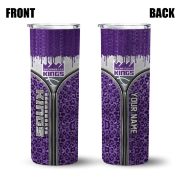 personalized sacramento kings sparkle drip purple skinny tumbler fashion forward.webp