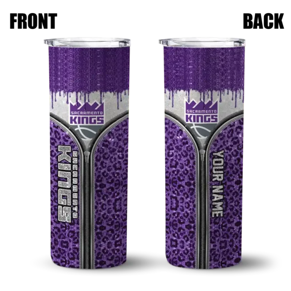 personalized sacramento kings sparkle drip purple skinny tumbler fashion forward.webp