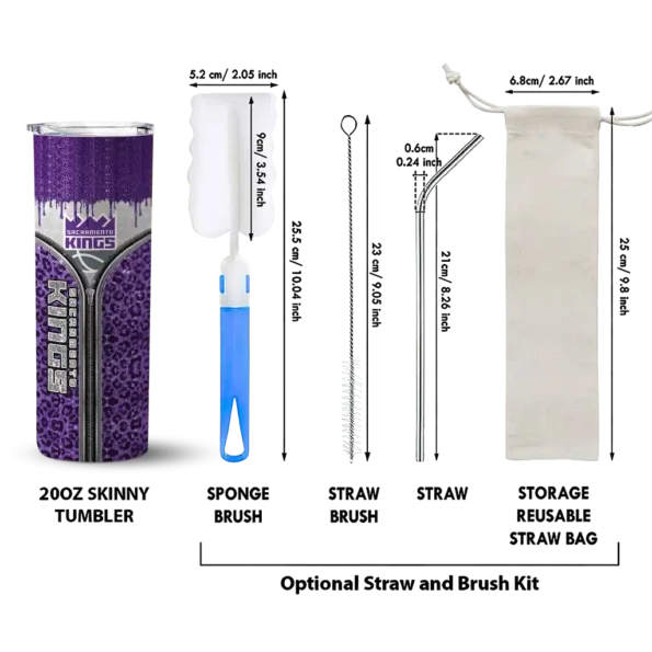 personalized sacramento kings sparkle drip purple skinny tumbler new arrival.webp