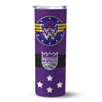 personalized sacramento kings star cluster purple skinny tumbler best selling.webp