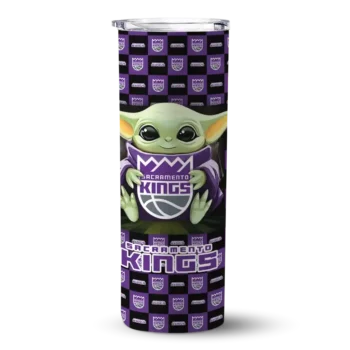 personalized sacramento kings yoda cozy purple black skinny tumbler best selling.webp