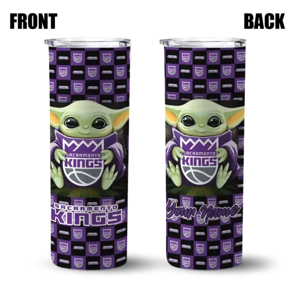 personalized sacramento kings yoda cozy purple black skinny tumbler fashion forward.webp