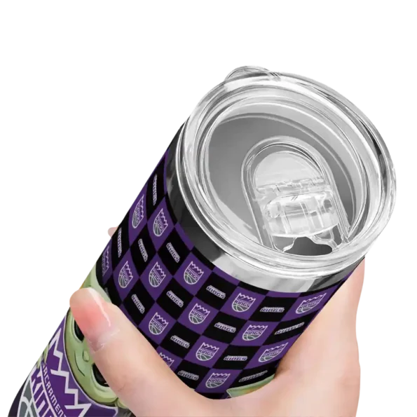 personalized sacramento kings yoda cozy purple black skinny tumbler high quality.webp