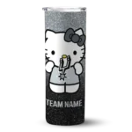 personalized san antonio spurs hello kitty silver black skinny tumbler best selling 1.webp