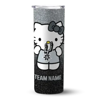 personalized san antonio spurs hello kitty silver black skinny tumbler best selling 1.webp
