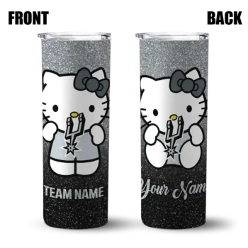 personalized san antonio spurs hello kitty silver black skinny tumbler fashion forward.webp