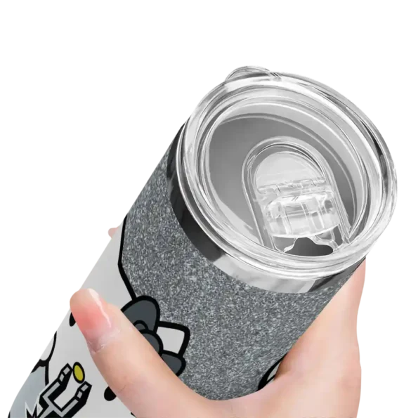 personalized san antonio spurs hello kitty silver black skinny tumbler high quality.webp