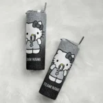 personalized san antonio spurs hello kitty silver black skinny tumbler best selling 1.webp