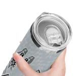 personalized san antonio spurs monogram burst silver white skinny tumbler best selling 1.webp