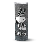 personalized san antonio spurs snoopy attitude silver skinny tumbler best selling 1.webp