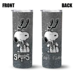 personalized san antonio spurs snoopy attitude silver skinny tumbler best selling 1.webp