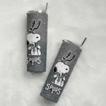 personalized san antonio spurs snoopy attitude silver skinny tumbler best selling 1.webp