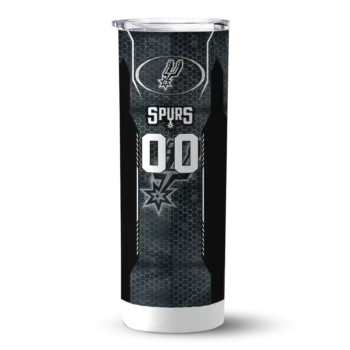personalized san antonio spurs stacked diamond silver skinny tumbler best selling 1.webp