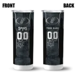 personalized san antonio spurs stacked diamond silver skinny tumbler best selling 1.webp