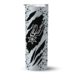 personalized san antonio spurs star pop silver black skinny tumbler best selling 1.webp