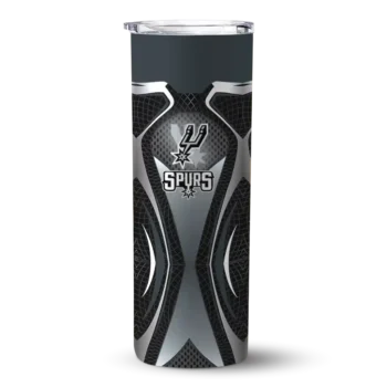 personalized san antonio spurs superman emblem silver black skinny tumbler best selling 1.webp