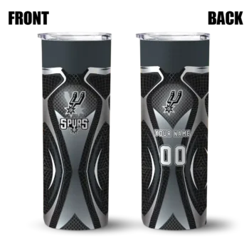 personalized san antonio spurs superman emblem silver black skinny tumbler fashion forward.webp