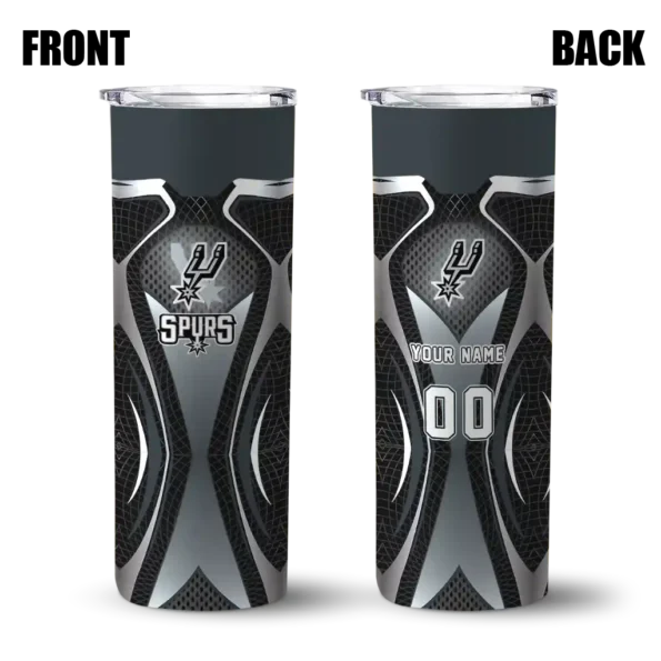 personalized san antonio spurs superman emblem silver black skinny tumbler fashion forward.webp