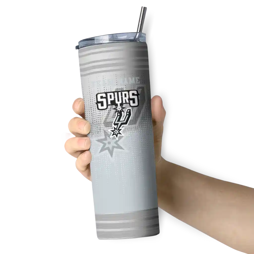 personalized san antonio spurs swirl texture silver skinny tumbler premium grade.webp personalized san antonio spurs swirl texture silver skinny tumbler premium grade.webp