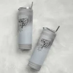 personalized san antonio spurs swirl texture silver skinny tumbler best selling 1.webp