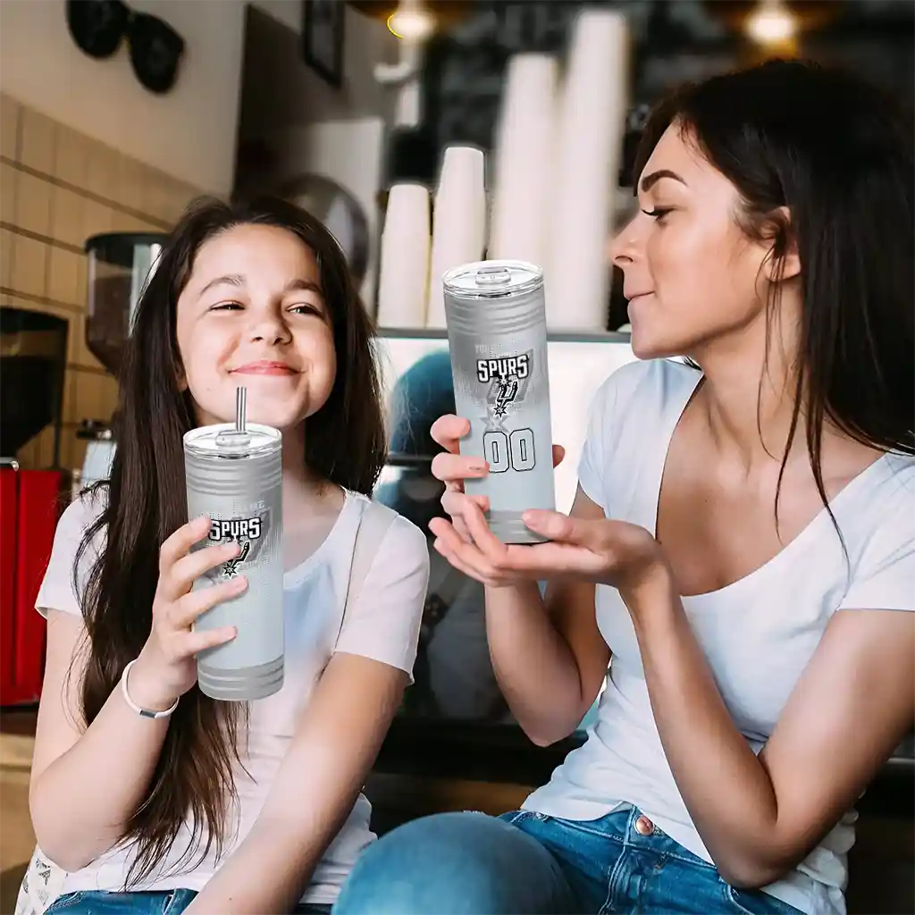 personalized san antonio spurs swirl texture silver skinny tumbler trendy.webp personalized san antonio spurs swirl texture silver skinny tumbler trendy.webp