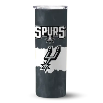 personalized san antonio spurs torn band silver white skinny tumbler best selling 1.webp