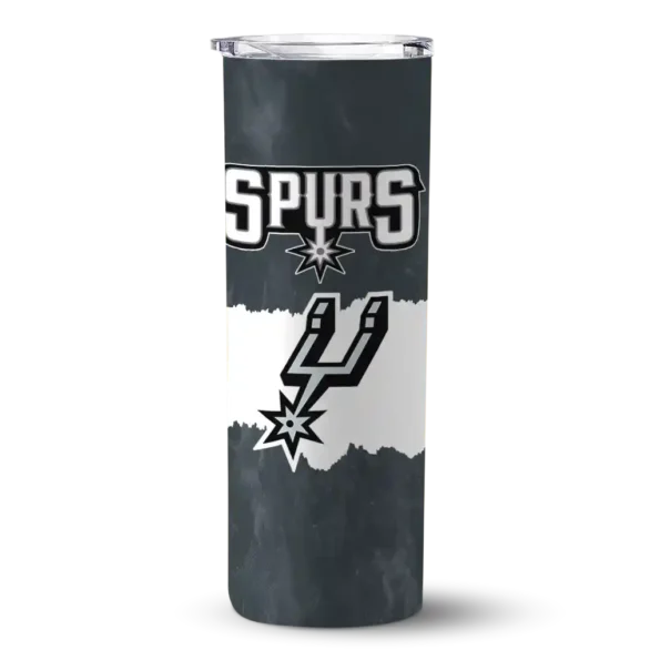 personalized san antonio spurs torn band silver white skinny tumbler best selling 1.webp