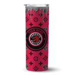 personalized toronto raptors camo streak red skinny tumbler best selling 1.webp