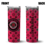 personalized toronto raptors camo streak red skinny tumbler best selling 1.webp