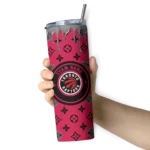 personalized toronto raptors camo streak red skinny tumbler best selling 1.webp
