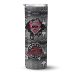 personalized toronto raptors chevron v red gray skinny tumbler best selling 1.webp