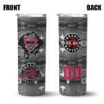 personalized toronto raptors chevron v red gray skinny tumbler best selling 1.webp