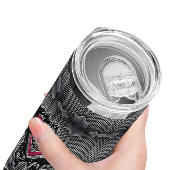 personalized toronto raptors chevron v red gray skinny tumbler high quality.webp