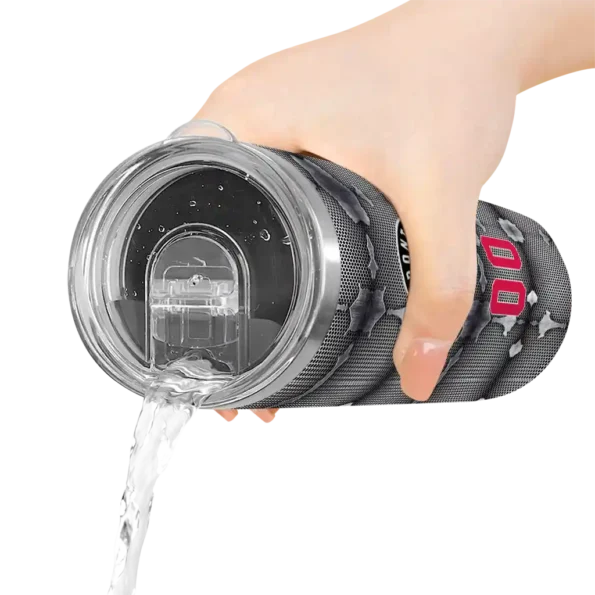 personalized toronto raptors chevron v red gray skinny tumbler latest model.webp