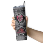 personalized toronto raptors chevron v red gray skinny tumbler best selling 1.webp